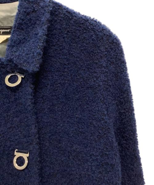 Salvatore Ferragamo（サルヴァトーレ フェラガモ）Salvatore Ferragamo (サルヴァトーレ フェラガモ) アルパカガンチーニコート ネイビー サイズ:XSの古着・服飾アイテム