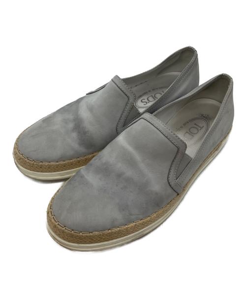 TOD'S（トッズ）TOD'S (トッズ) スエードエスパドリーユスリッポン グレー サイズ:37の古着・服飾アイテム