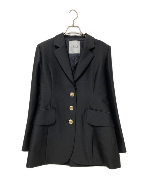Loulou Willoughby（ルルウィルビー）Loulou Willoughby (ルルウィルビー) シルクウールロングスリットジャケット ブラック サイズ:1の古着・服飾アイテム