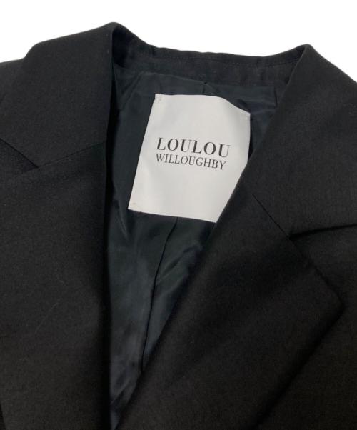 Loulou Willoughby（ルルウィルビー）Loulou Willoughby (ルルウィルビー) シルクウールロングスリットジャケット ブラック サイズ:1の古着・服飾アイテム