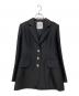 Loulou Willoughby（ルルウィルビー）の古着「シルクウールロングスリットジャケット」｜ブラック