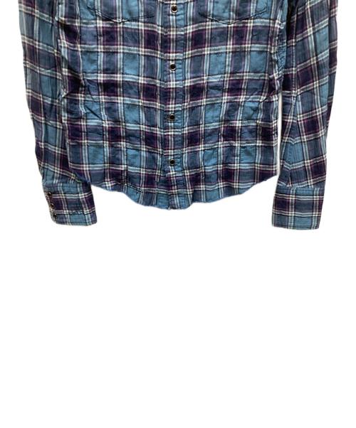 low hurtz（ロウハーツ）low hurtz (ロウハーツ) チェックシャツ ブルー サイズ:Mの古着・服飾アイテム