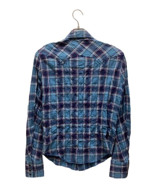 low hurtz（ロウハーツ）low hurtz (ロウハーツ) チェックシャツ ブルー サイズ:Mの古着・服飾アイテム