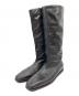 STUDIO DOE（スタジオドゥ）の古着「Leather Square Toe Wrinkled Boots」｜ブラック
