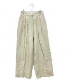 TODAYFUL（トゥデイフル）の古着「Tuck Linen Trousers」｜黄緑