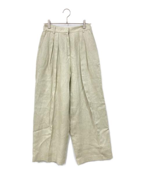 TODAYFUL（トゥデイフル）TODAYFUL (トゥデイフル) Tuck Linen Trousers 黄緑 サイズ:SIZE 36の古着・服飾アイテム