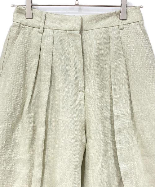 TODAYFUL（トゥデイフル）TODAYFUL (トゥデイフル) Tuck Linen Trousers 黄緑 サイズ:SIZE 36の古着・服飾アイテム