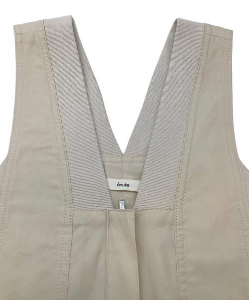 anuke（アンヌーク）anuke (アンヌーク) Drawstring Vneck Combinaison アイボリー サイズ:38の古着・服飾アイテム