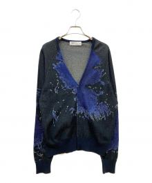 TOGA VIRILIS（トーガ ビリリース）の古着「ニットカーディガン」｜ブラック×ブルー