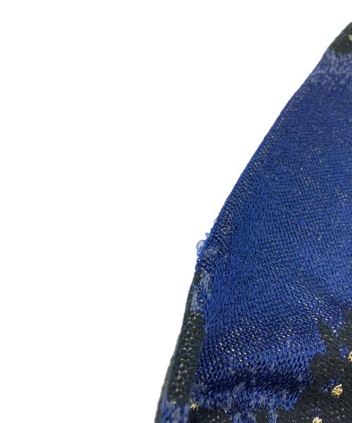 TOGA VIRILIS（トーガ ビリリース）TOGA VIRILIS (トーガ ビリリース) ニットカーディガン ブラック×ブルー サイズ:46の古着・服飾アイテム