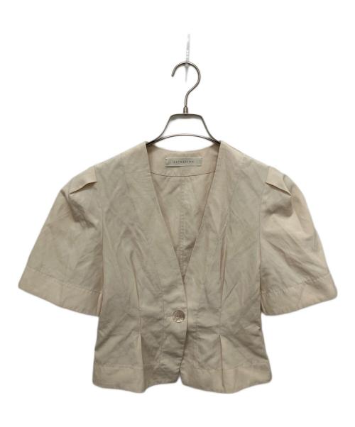 ESTNATION（エストネーション）ESTNATION (エストネーション) Vネックショートジャケット ベージュ サイズ:38の古着・服飾アイテム