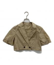 ESTNATION（エストネーション）の古着「コットンナイロンショートダブルジャケット」｜ベージュ