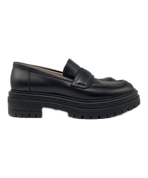 Gianvito Rossi（ジャンヴィト ロッシ）Gianvito Rossi (ジャンヴィト ロッシ) レザーローファー ブラック サイズ:36　1/2の古着・服飾アイテム