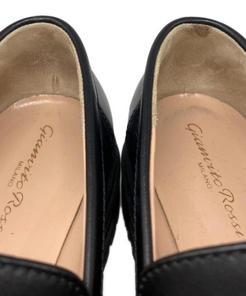 Gianvito Rossi（ジャンヴィト ロッシ）Gianvito Rossi (ジャンヴィト ロッシ) レザーローファー ブラック サイズ:36　1/2の古着・服飾アイテム