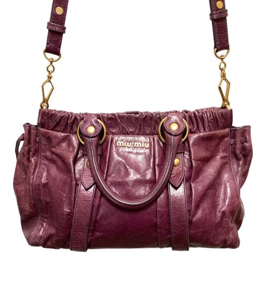 MIU MIU（ミュウミュウ）MIU MIU (ミュウミュウ) 2WAYバッグ パープルの古着・服飾アイテム