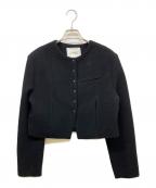 overdue flairオーバーデュー フレア）の古着「SNAPPED TWEED JACKET」｜ブラック