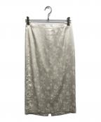 overdue flairオーバーデュー フレア）の古着「JACQUARD PENCIL SKIRT」｜アイボリー