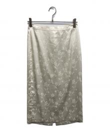 overdue flair（オーバーデュー フレア）の古着「JACQUARD PENCIL SKIRT」｜アイボリー