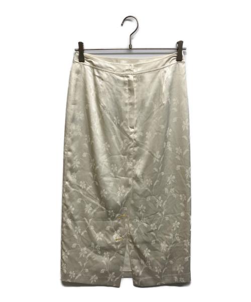overdue flair（オーバーデュー フレア）overdue flair (オーバーデュー フレア) JACQUARD PENCIL SKIRT アイボリー サイズ:Sの古着・服飾アイテム