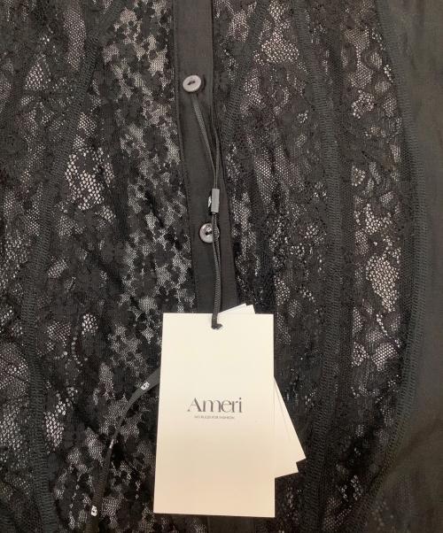 Ameri（アメリ）Ameri (アメリ) LACE WAVE PATCHWORK SHIRT ブラック サイズ:Free 未使用品の古着・服飾アイテム