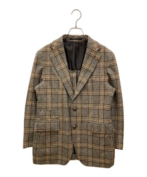 TAGLIATORE（タリアトーレ）TAGLIATORE (タリアトーレ) 2Bチェックテーラードジャケット ブラウン サイズ:46/7Rの古着・服飾アイテム