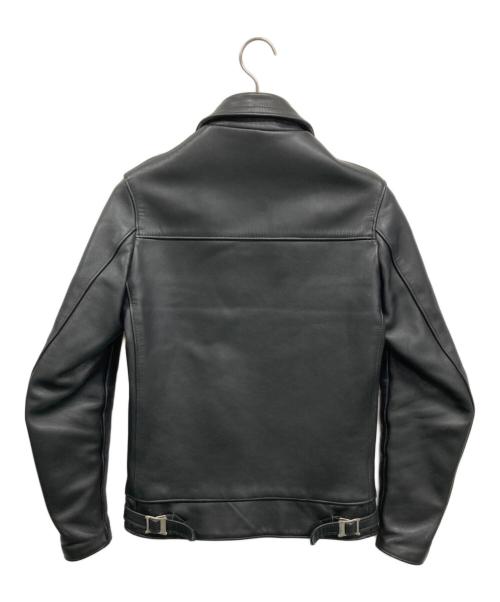 666（666）666 (666) タイトフィット センタージップ ライダースジャケット ブラック サイズ:SIZE 34の古着・服飾アイテム