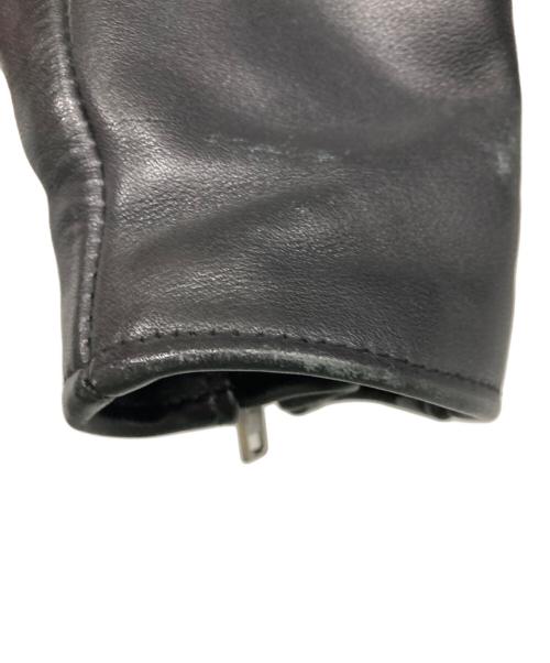 666（666）666 (666) タイトフィット センタージップ ライダースジャケット ブラック サイズ:SIZE 34の古着・服飾アイテム