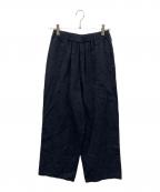 23区ニジュウサンク）の古着「フラワーエンブロイダリー ワイドパンツ」｜ネイビー