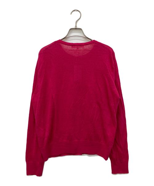 23区（ニジュウサンク）23区 (ニジュウサンク) ピュアリネンハイゲージ カーディガン マゼンタピンク サイズ:40 未使用品の古着・服飾アイテム