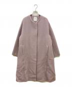 ebureエブール）の古着「ウールアルパカシャギーノーカラーコート」｜パープル