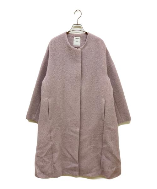 ebure（エブール）ebure (エブール) ウールアルパカシャギーノーカラーコート パープル サイズ:Freeの古着・服飾アイテム