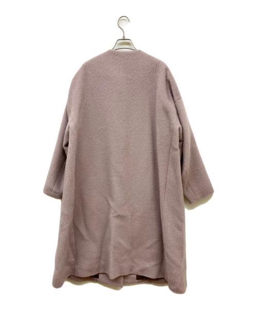 ebure（エブール）ebure (エブール) ウールアルパカシャギーノーカラーコート パープル サイズ:Freeの古着・服飾アイテム