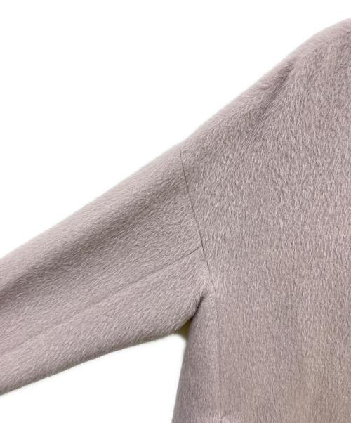 ebure（エブール）ebure (エブール) ウールアルパカシャギーノーカラーコート パープル サイズ:Freeの古着・服飾アイテム