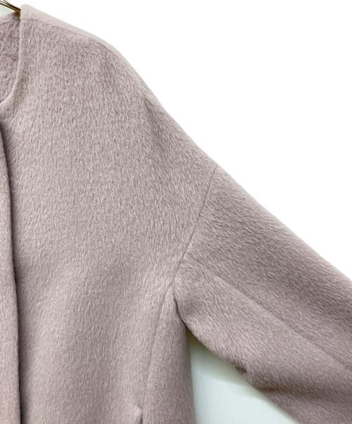 ebure（エブール）ebure (エブール) ウールアルパカシャギーノーカラーコート パープル サイズ:Freeの古着・服飾アイテム