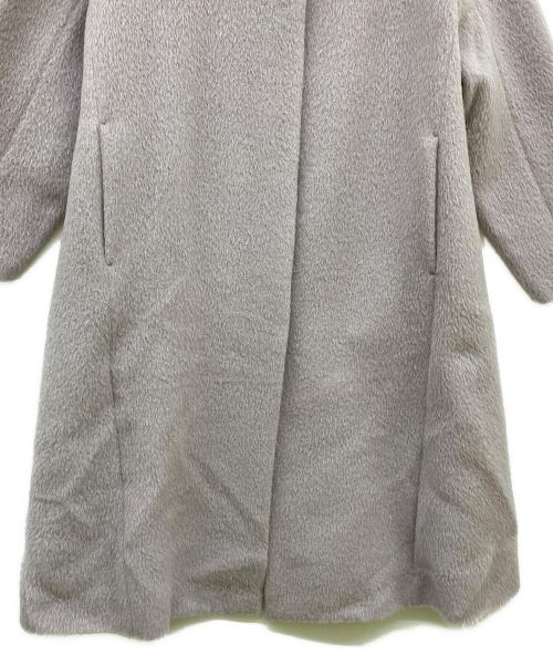 ebure（エブール）ebure (エブール) ウールアルパカシャギーノーカラーコート パープル サイズ:Freeの古着・服飾アイテム