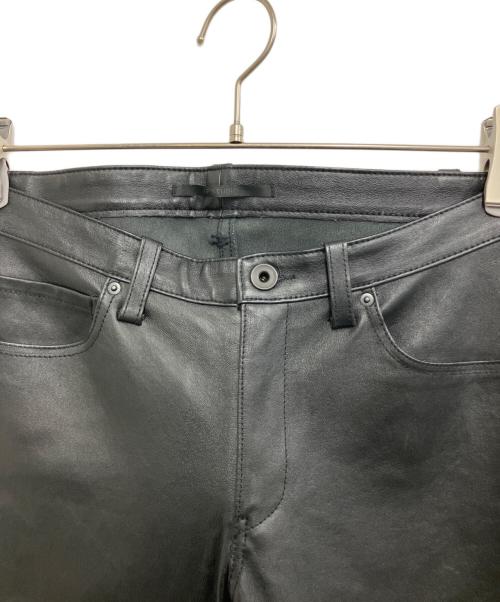 AP STUDIO（エーピーストゥディオ）AP STUDIO (エーピーストゥディオ) レザーコンフォートパンツ ブラック サイズ:36の古着・服飾アイテム