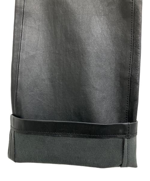 AP STUDIO（エーピーストゥディオ）AP STUDIO (エーピーストゥディオ) レザーコンフォートパンツ ブラック サイズ:36の古着・服飾アイテム