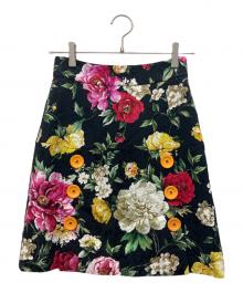 DOLCE & GABBANA（ドルチェ＆ガッバーナ）の古着「フローラルジャガードスカート」｜ブラック