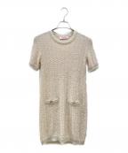 VALENTINOヴァレンティノ）の古着「ラメニットワンピース」｜ベージュ