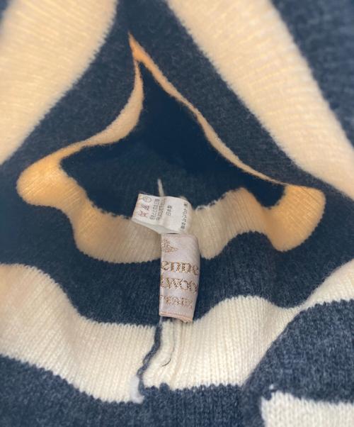 Vivienne Westwood（ヴィヴィアンウエストウッド）Vivienne Westwood (ヴィヴィアンウエストウッド) 00's Original knit hat with ear flaps アイボリー×グレーの古着・服飾アイテム