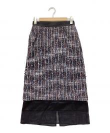 ADORE（アドーア）の古着「トリコロールツィードスカート」｜ネイビー