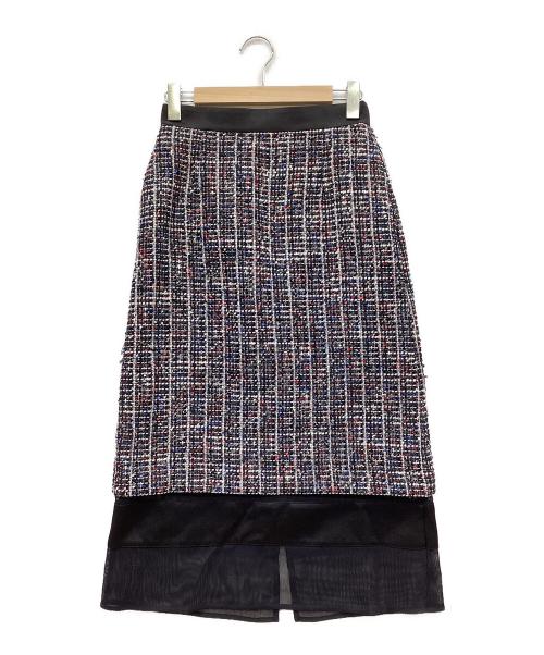 ADORE（アドーア）ADORE (アドーア) トリコロールツィードスカート ネイビー サイズ:36 未使用品の古着・服飾アイテム