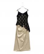 JOSE MOONジョゼムーン）の古着「LACE DOCKING DRESS」｜ベージュ