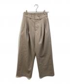 ALVNG AR ANTSアリヴィングアーアンツ）の古着「タックパンツ」｜ベージュ
