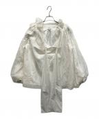 CELFORDセルフォード）の古着「スモックメッシュブラウス」｜ホワイト