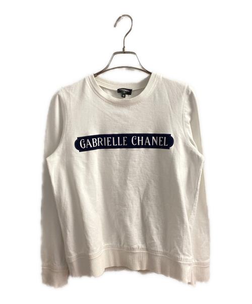 CHANEL（シャネル）CHANEL (シャネル) GABRIELLE CHANEL ロゴスウェット ホワイト サイズ:34の古着・服飾アイテム