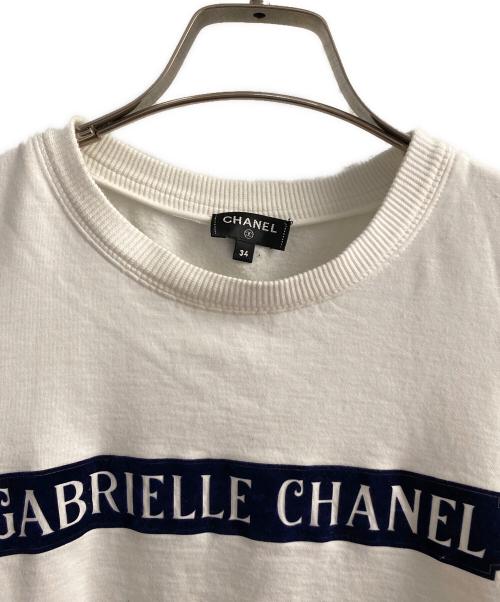 CHANEL（シャネル）CHANEL (シャネル) GABRIELLE CHANEL ロゴスウェット ホワイト サイズ:34の古着・服飾アイテム