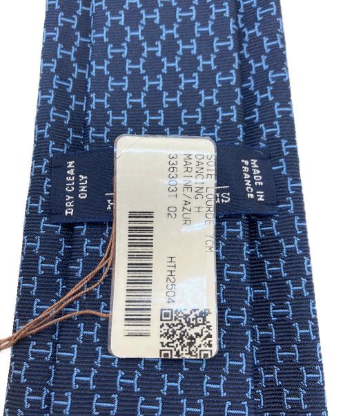 HERMES（エルメス）HERMES (エルメス) ダンシングHネクタイ ネイビー サイズ:下記参照 未使用品の古着・服飾アイテム
