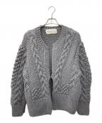rideaux en linリドアンラン）の古着「ニットカーディガン」｜グレー
