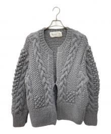 rideaux en lin（リドアンラン）の古着「ニットカーディガン」｜グレー